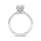 14k White Gold Diamond Semi-Mount to fit a Round Center