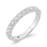 14K White Gold Half-Eternity Round Diamond Wedding Band