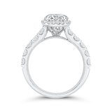 14K White Gold Diamond Halo Semi-Mount to fit a Round Center