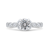 14K White Gold Split Shank Diamond Semi-Mount to fit a Round Center