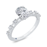 14K White Gold Diamond Semi-Mount to fit an Oval Center