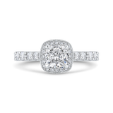 14K White Gold Halo Semi-Mount to fit a Cushion Cut Diamond