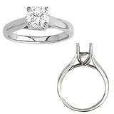 Four prong solitaire blank setting in 14K White gold (1 Carat Center Sold Separately)