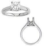 Four prong solitaire blank setting in 14K White gold (2 Carat Center Sold Separately)
