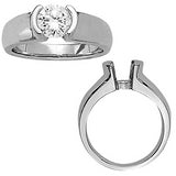 Four prong solitaire blank setting in 14K White gold (3/4 Carat Center Sold Separately)