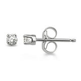 .25 Ctw Round Diamond Stud Earrings, 4 prong setting in 14Kt White Gold.  Best Quality.