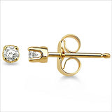 .25 Ctw Round Diamond Stud Earrings, 4 prong setting in 14Kt Yellow Gold.