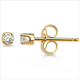 .33 Ctw Round Diamond Stud Earrings, 4 prong setting in 14Kt Yellow Gold.