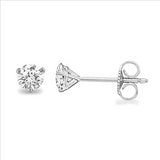 .50 Ctw Round Diamond Stud Earrings, 3 prong setting in 14Kt White Gold.  Fine Quality.