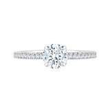 14K Two-Tone Gold 1/5 ct Diamond Carizza Semi Mount Engagement Ring to Fit Round Center