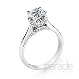 Parade Design 1/8 Ctw Diamond Semi-Mount Ring in 18K White Gold