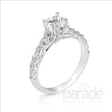 Parade Design 1/8 Ctw Diamond Semi-Mount Ring in 18K White Gold