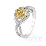 Parade Design 1/3 Ctw Diamond Semi-Mount Ring in 18K White & Yellow Gold