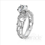 Parade Design 1/10 Ctw Diamond Semi-Mount Ring in 18K White Gold