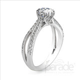 Parade Design 1/4 Ctw Diamond Semi-Mount Ring in 18K White Gold