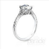 Parade Design 1/4 Ctw Diamond Semi-Mount Ring in 18K White Gold