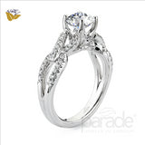 Parade Design 1/4 Ctw Diamond Semi-Mount Ring in 18K White Gold