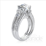 Parade Design 1 1/4 Ctw Diamond Semi-Mount Ring in 18K White Gold