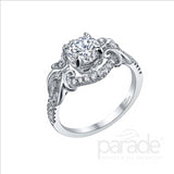 Parade Design 1/3 Ctw Diamond Semi-Mount Ring in 18K White Gold