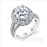 Parade Design 1 3/8 Ctw Diamond Semi-Mount Ring in 18K White Gold