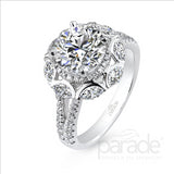 Parade Design 1 Ctw Diamond Semi-Mount Ring in 18K White Gold
