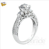 Parade Design 1/2 Ctw Diamond Semi-Mount Ring in 18K White Gold