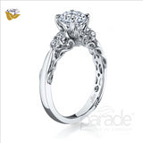 Parade Design 1/4 Ctw Diamond Semi-Mount Ring in 18K White Gold