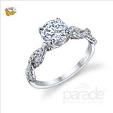 Parade Design 1/4 Ctw Diamond Semi-Mount Ring in 18K White Gold