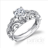 Parade Design 1/10 Ctw Diamond Semi-Mount Ring in 18K White Gold