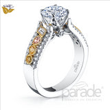 Parade Design 5/8 Ctw Diamond Semi-Mount Ring in 18K White & Yellow Gold