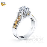 Parade Design 5/8 Ctw Diamond Semi-Mount Ring in 18K White & Yellow Gold