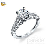 Parade Design 3/8 Ctw Diamond Semi-Mount Ring in 18K White Gold
