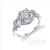 Parade Design 1/4 Ctw Diamond Semi-Mount Ring in 18K White Gold