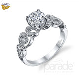 Parade Design 1/8 Ctw Diamond Semi-Mount Ring in 18K White Gold