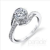 Parade Design 1/4 Ctw Diamond Semi-Mount Ring in 18K White Gold