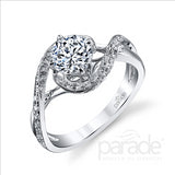 Parade Design 1/3 Ctw Diamond Semi-Mount Ring in 18K White Gold