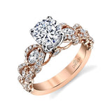 Parade Design 7/8 Ctw Diamond Semi-Mount Ring in 18K Rose & White Gold