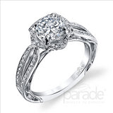 Parade Design 1/5 Ctw Diamond Semi-Mount Ring in 18K White Gold