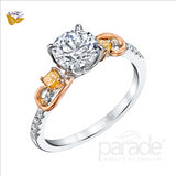 Parade Design 1/4 Ctw Diamond Semi-Mount Ring in 18K White & Rose Gold
