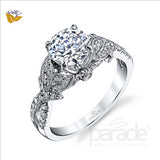 Parade Design 1/3 Ctw Diamond Semi-Mount Ring in 18K White Gold