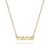 14K Yellow Gold MAMA Script Necklace