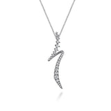 14K WG Graduating Diamond Bypass Pendant Necklace - 0.75 cttw,
