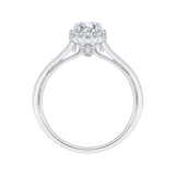 14K White Gold Round Cut Diamond Halo Engagement Ring