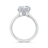 14K White Gold Halo Semi-Mount to fit Round Cut Diamond