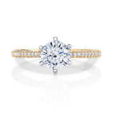 18K Two-Tone Diamond Semi Mount Ring