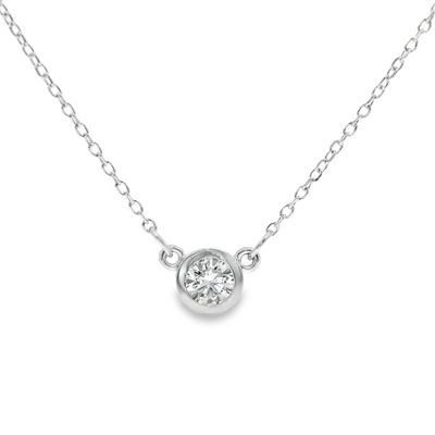 Diamond Bezel Solitaire Necklace