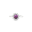 IGI Certified Purple Sapphire & Diamond Halo Ring