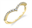 Curved Chevron Diamond Wedding Ring