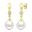 Pearl & Diamond Drop Earrings