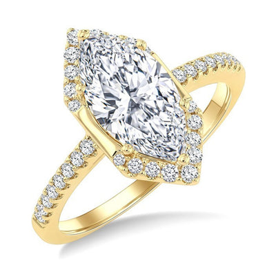 Marquise Diamond Halo Engagement Ring